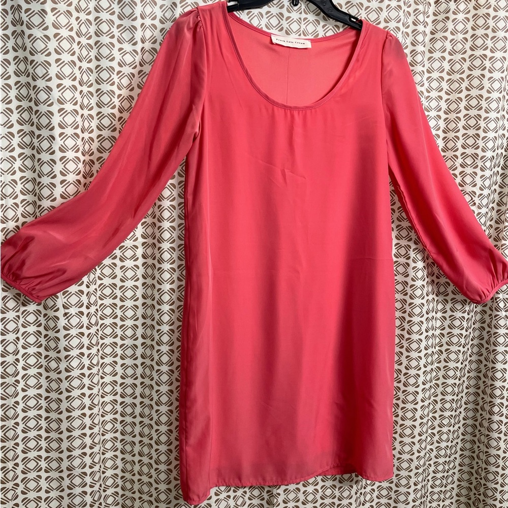 Peach Love Cream California Shirt Dress Size Small
